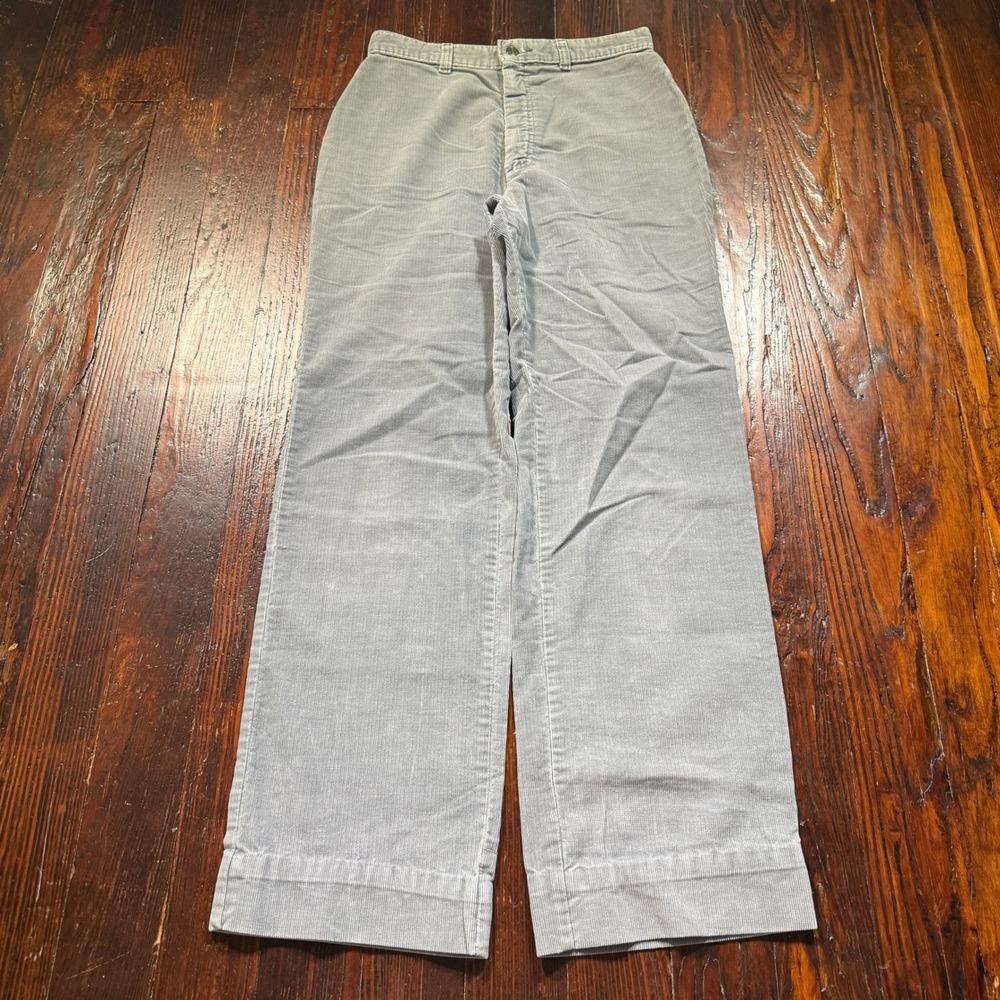 Vintage 80s Levis Corduroy Pants Womens 26 Gray Wide Leg High Rise